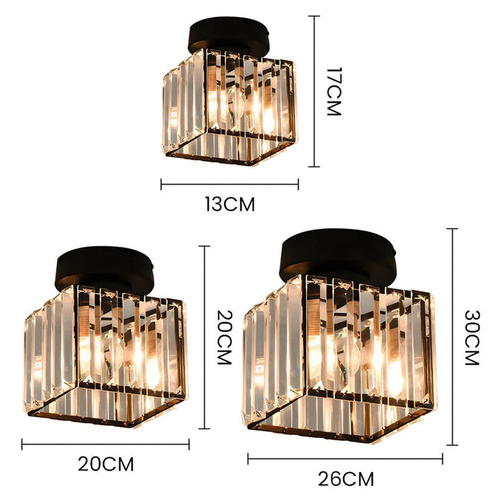 Skanto | Kristallglass Taklampe – Messingfeste & Kompakt Design