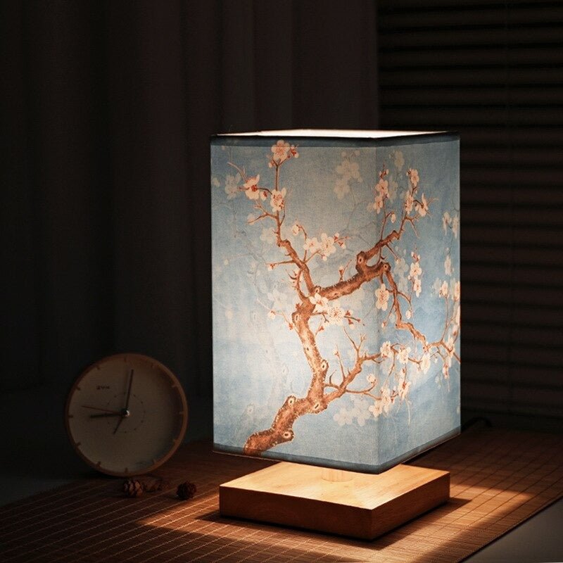 Skanto | Kyomi Japansk-skandinavisk Bordlampe – Minimalistisk Treakcentlys