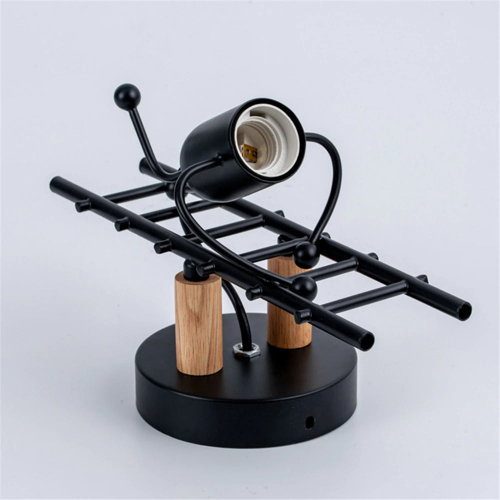 Industriell Original Vegglampe med Metall og Tre | Skanto