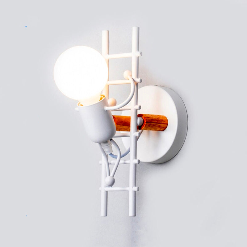 Industriell Original Vegglampe med Metall og Tre | Skanto