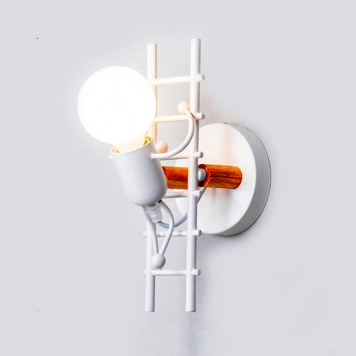 Industriell Original Vegglampe med Metall og Tre | Skanto
