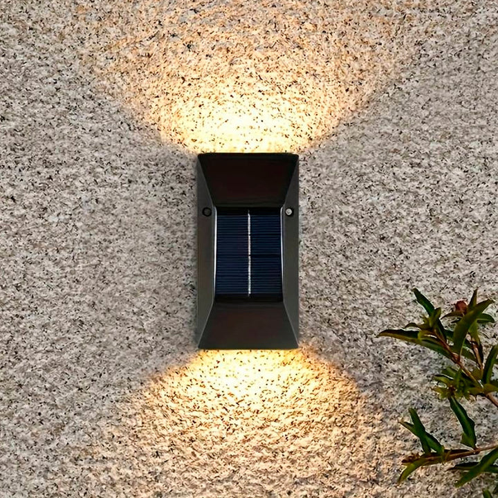 LED solcelle vegglampe (opp-nedlys), 2 stk. Svart | Skanto