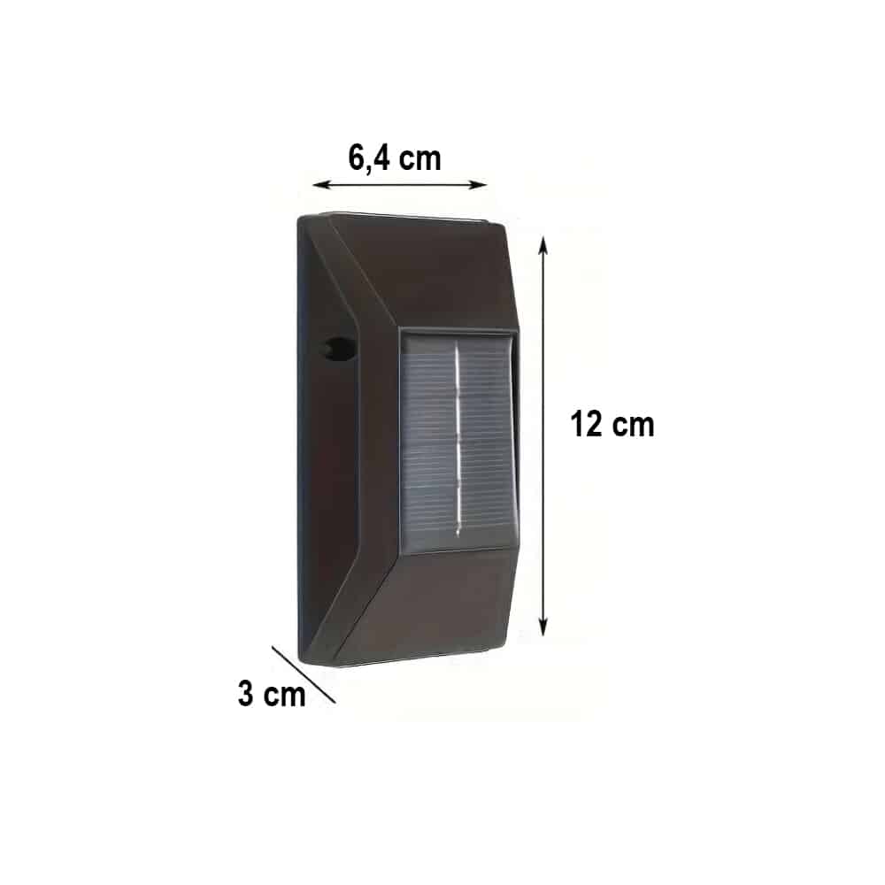 LED solcelle vegglampe (opp-nedlys), 2 stk. Svart | Skanto