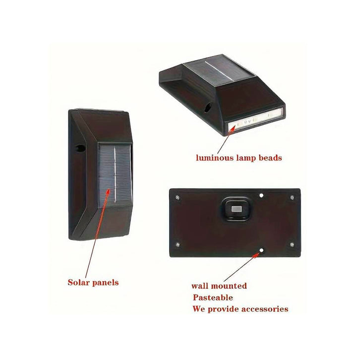 LED solcelle vegglampe (opp-nedlys), 2 stk. Svart | Skanto