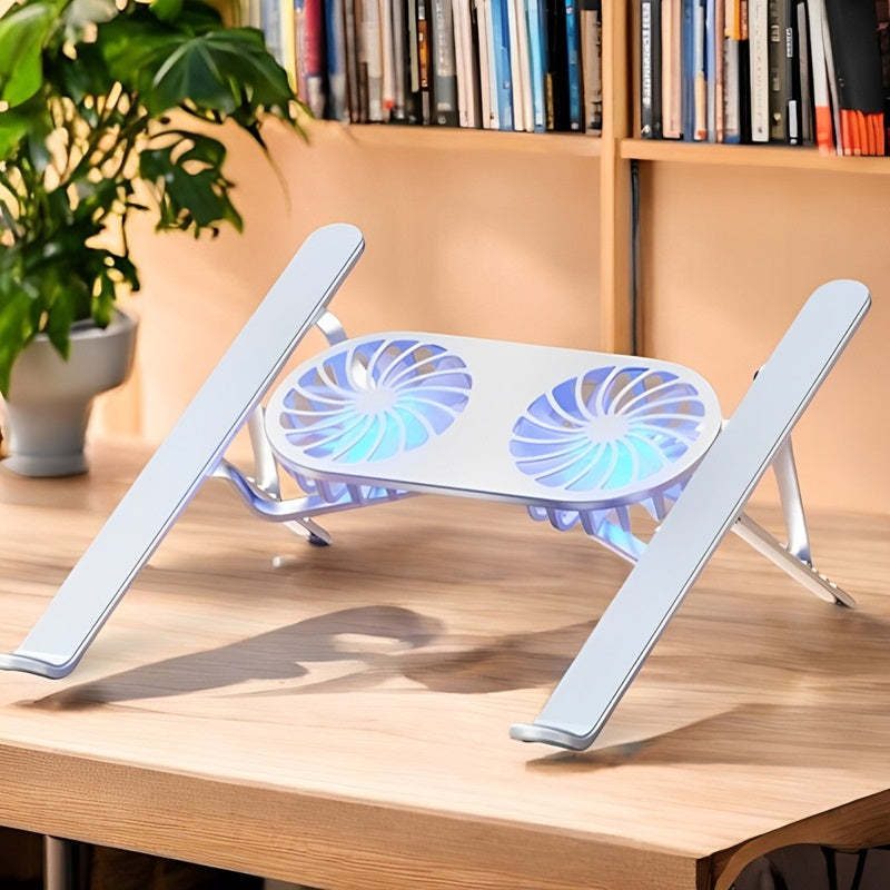Faltbarer Laptopständer med 360° drehbaren Lüftern og verstellbarer Höhe