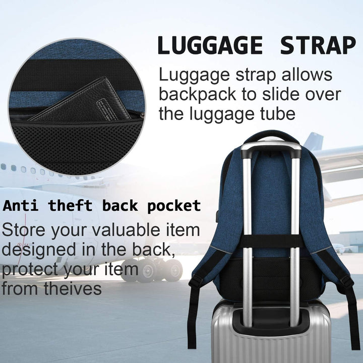Slim anti-tyveri laptop ryggsekk med USB-ladeport | Skanto