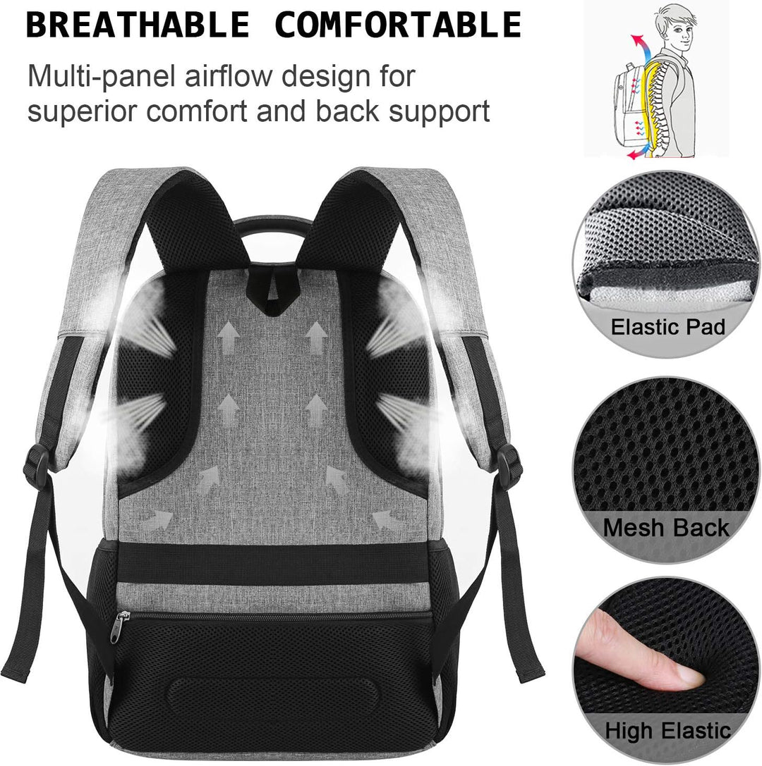 Slim anti-tyveri laptop ryggsekk med USB-ladeport | Skanto