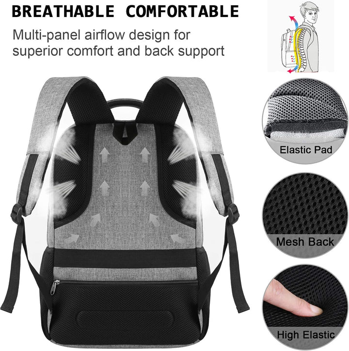 Slim anti-tyveri laptop ryggsekk med USB-ladeport | Skanto