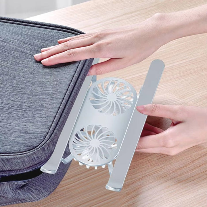 Faltbarer Laptopständer med 360° drehbaren Lüftern og verstellbarer Höhe