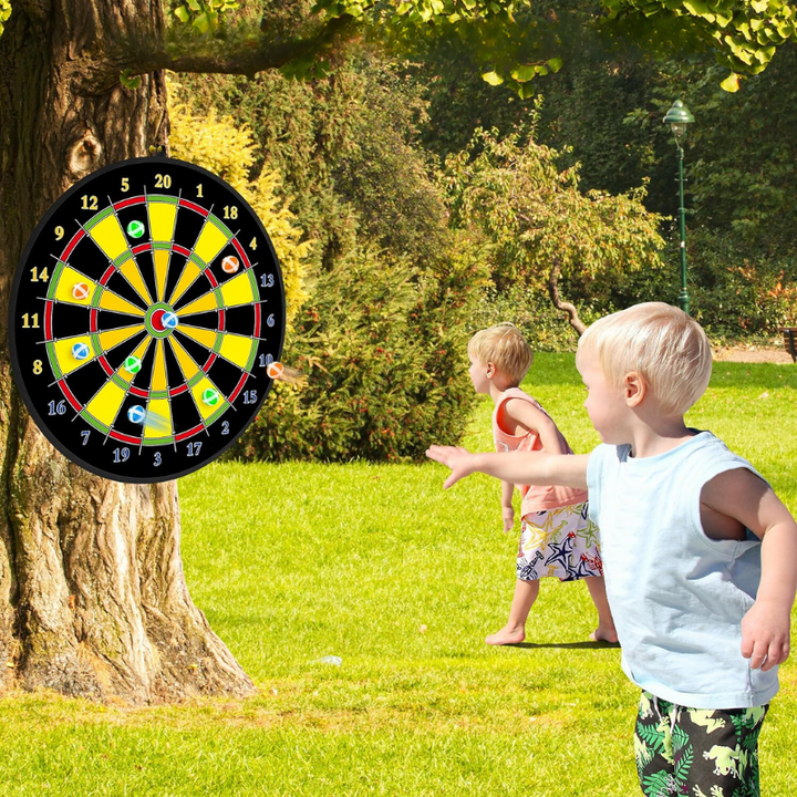 Große Dartscheibe für Kinder mit Klebebällen und Dart – PlayTarget