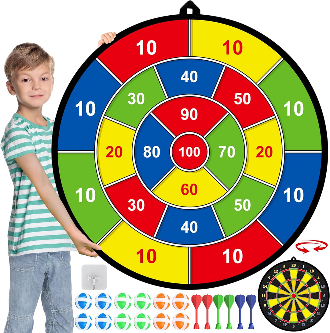 Große Dartscheibe für Kinder mit Klebebällen und Dart – PlayTarget