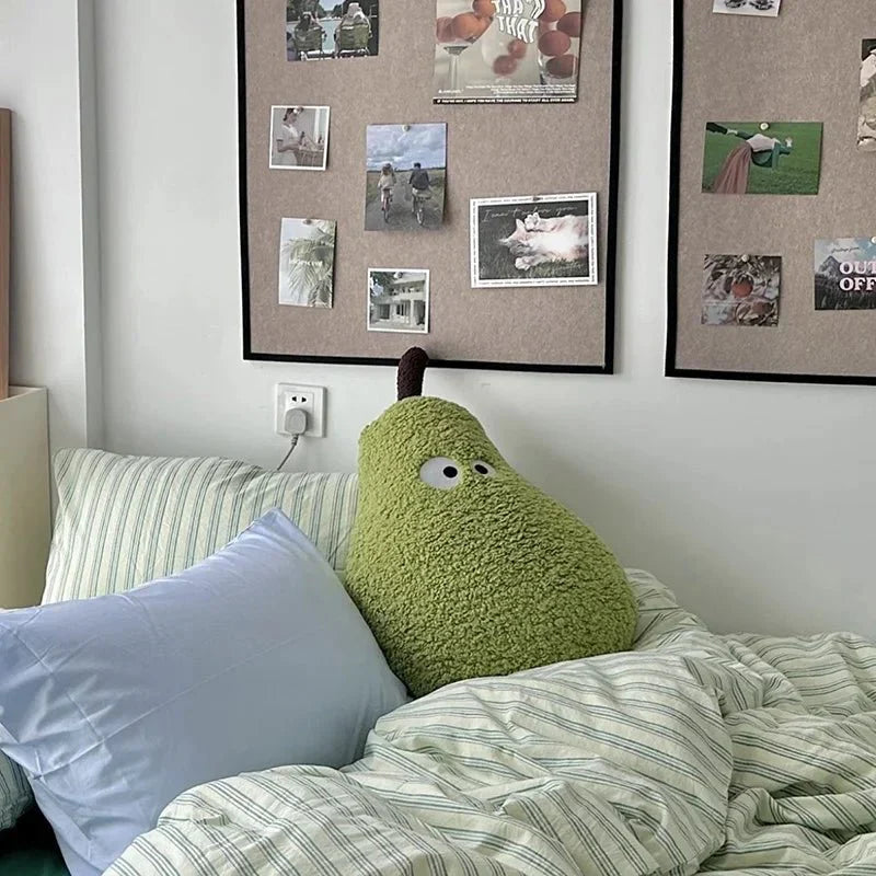 Stor Plush Pear Sofa Cushion for Cozy Bedroom Decor | Skanto