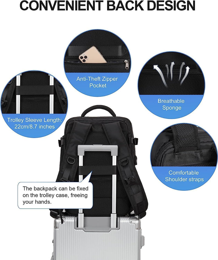 Vanntett reise ryggsekk med skopartisjon og USB-port – 14" bærbar PC passer | Skanto