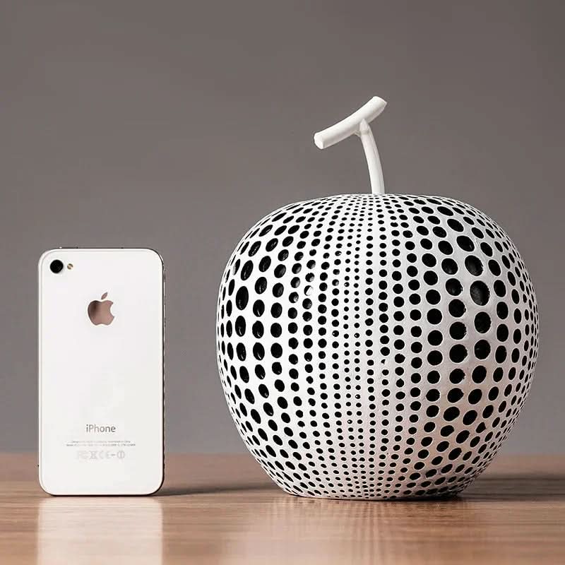Dekorativ MonoApple-Figur – Apfel mit schwarzen und weißen Punkten
