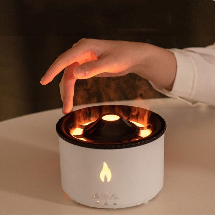 Skanto | LAVAMIST – Flamme Luftfukter & Aromaterapi Diffuser med Beroligende Ambient Lys