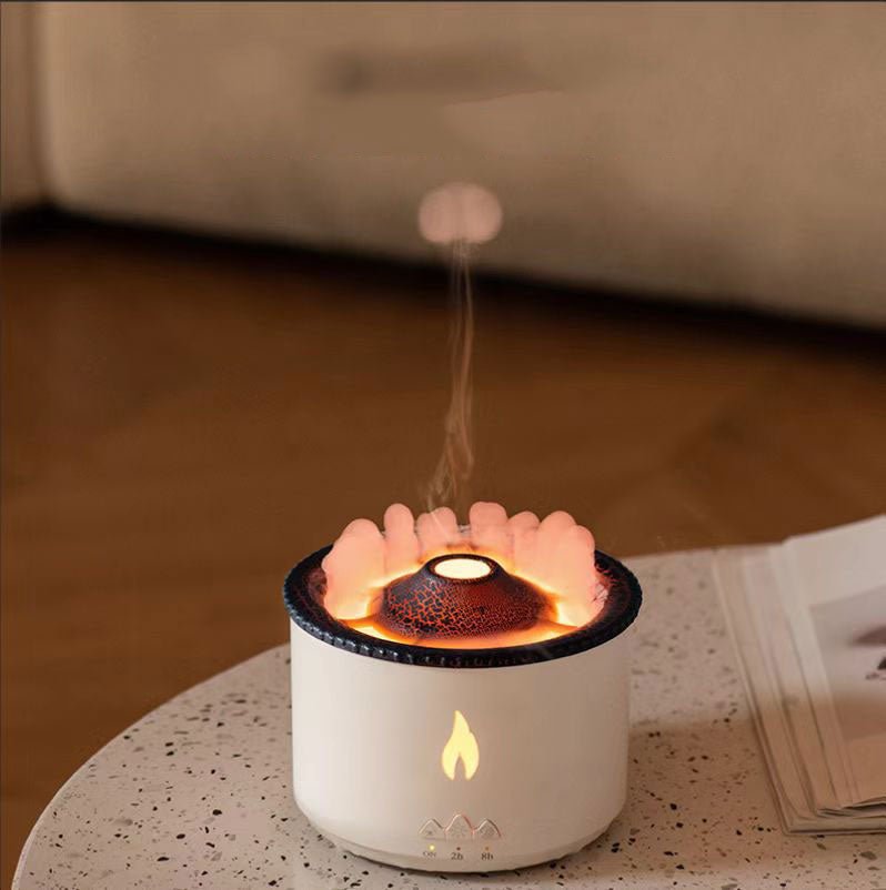 Skanto | LAVAMIST – Flamme Luftfukter & Aromaterapi Diffuser med Beroligende Ambient Lys
