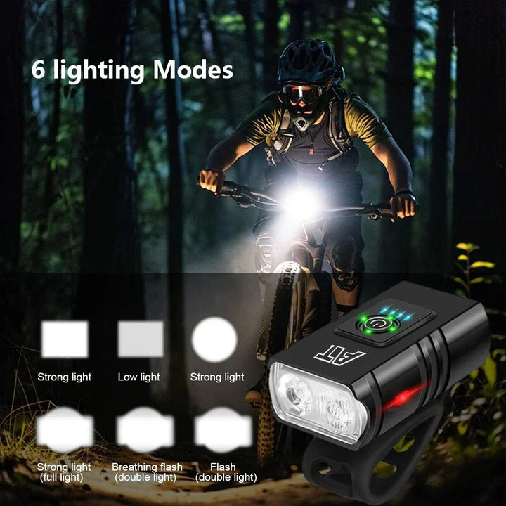 Skanto | LED Sykkellys – Oppladbart sykkellys med 6 moduser for optimal synlighet og sikkerhet