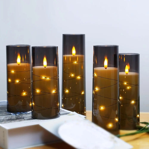 Skanto | LED Flammefrie Lys – Batteridrevne Akryllys for Bryllup, Halloween og Julepynt