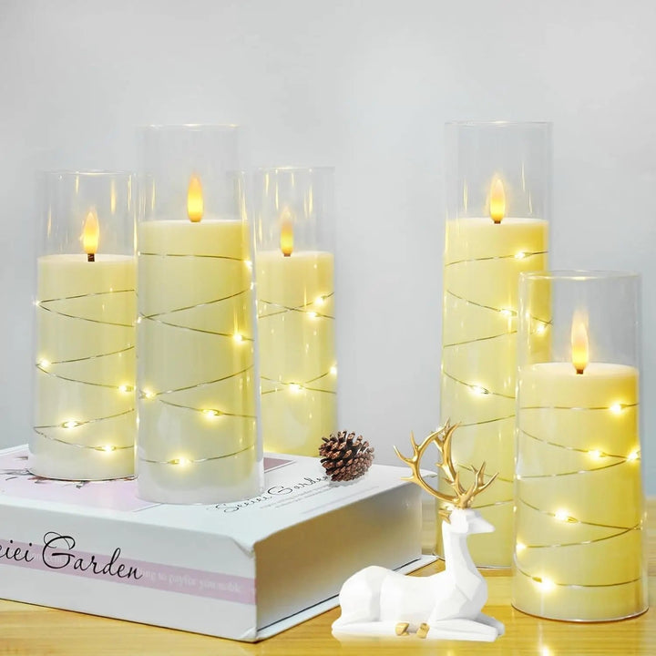 Skanto | LED Flammefrie Lys – Batteridrevne Akryllys for Bryllup, Halloween og Julepynt