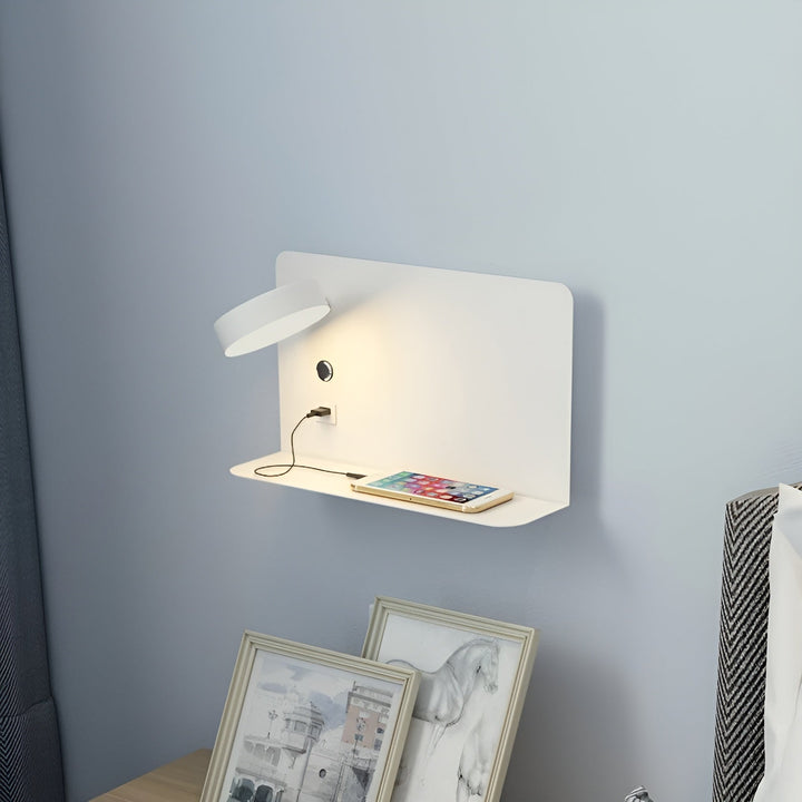 Skanto | LED Vegglampe med USB-lader og bryter - GlowPort