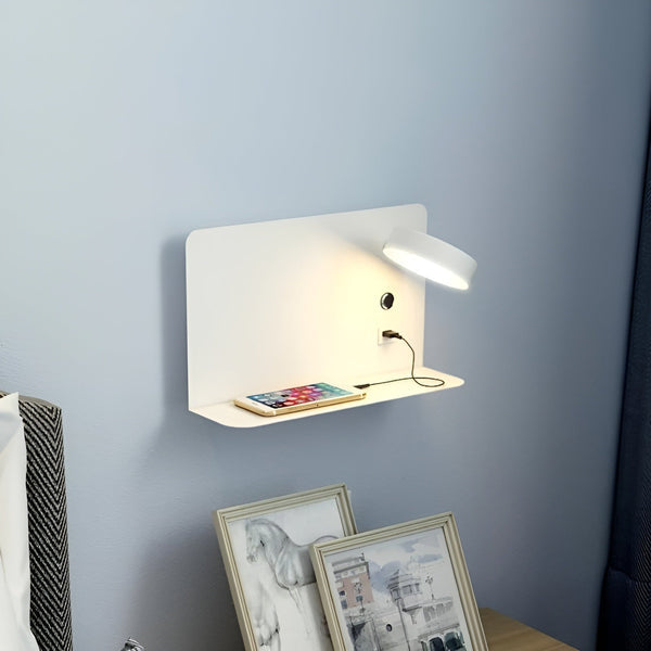 Skanto | LED Vegglampe med USB-lader og bryter - GlowPort