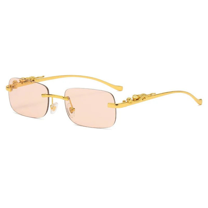 Skanto | LEOPARDVIEW – Stilfulle Rimless Solbriller med UV400 Beskyttelse