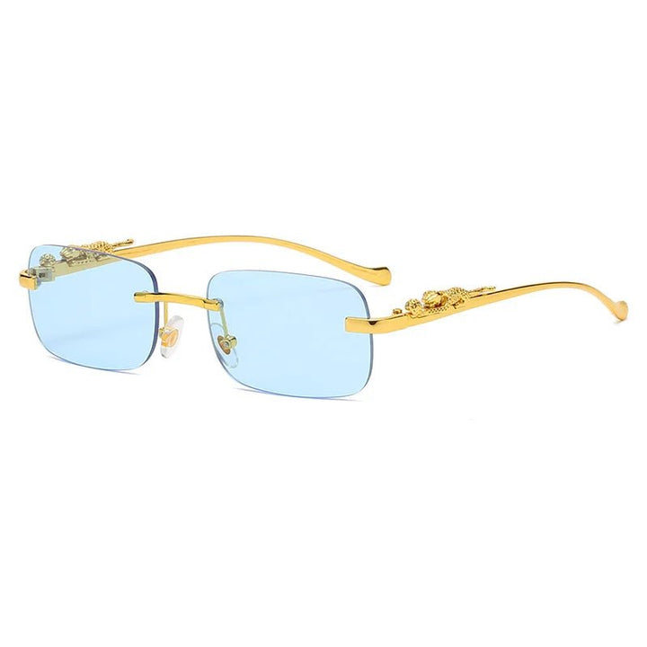 Skanto | LEOPARDVIEW – Stilfulle Rimless Solbriller med UV400 Beskyttelse