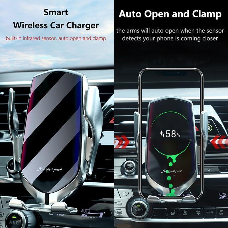 Smart trådløs automatisk sensor bil telefonholder lader | Skanto