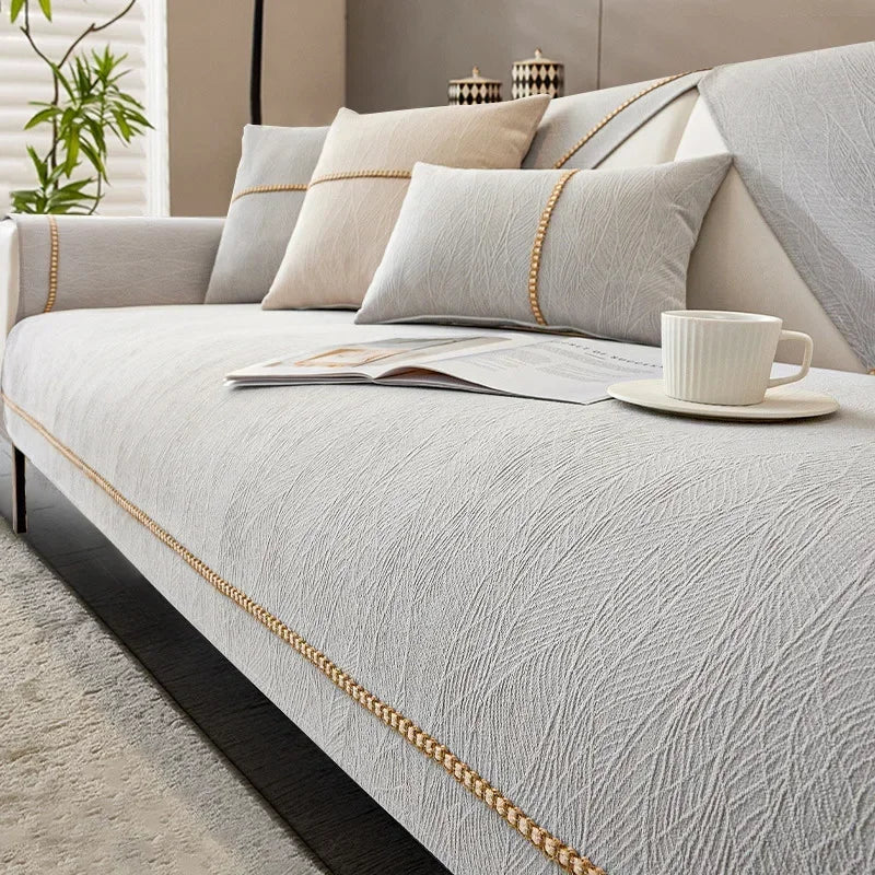 Skanto | LinenLux Sofa Cover – Elegant linlook beskyttelse for rene og stilige stuer
