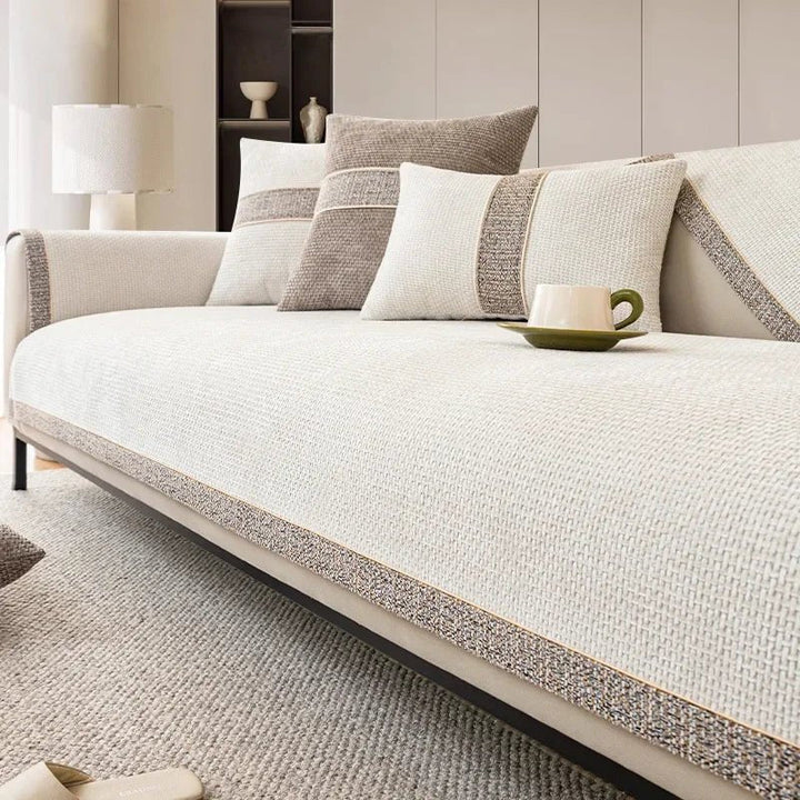 Skanto | LinenLux Sofa Cover – Elegant linlook beskyttelse for rene og stilige stuer