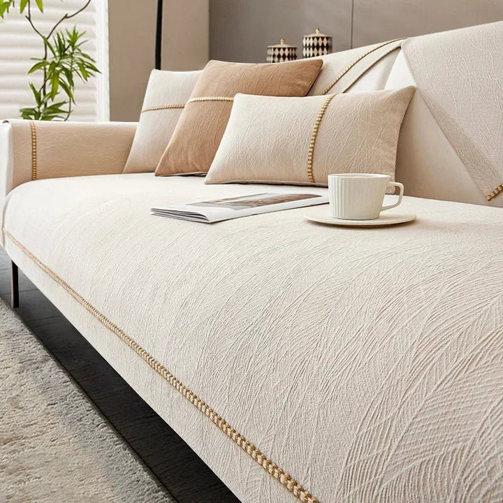 Skanto | LinenLux Sofa Cover – Elegant linlook beskyttelse for rene og stilige stuer