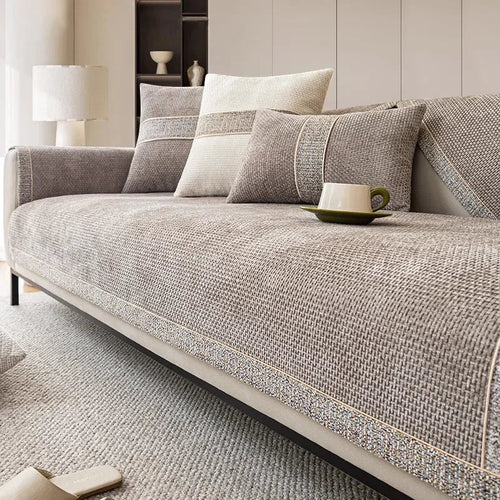 Skanto | LinenLux Sofa Cover – Elegant linlook beskyttelse for rene og stilige stuer