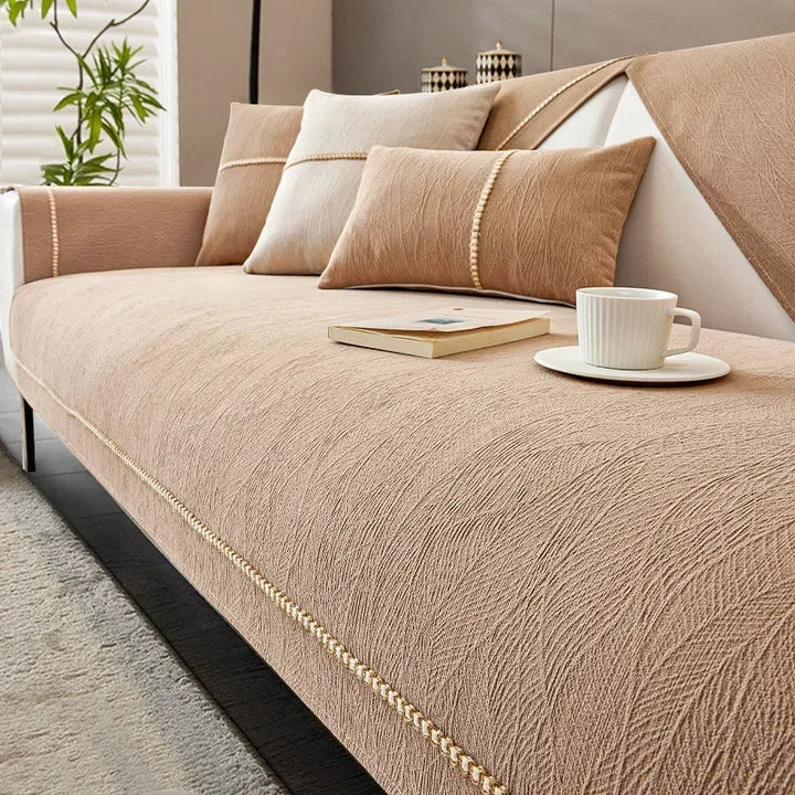 Skanto | LinenLux Sofa Cover – Elegant linlook beskyttelse for rene og stilige stuer