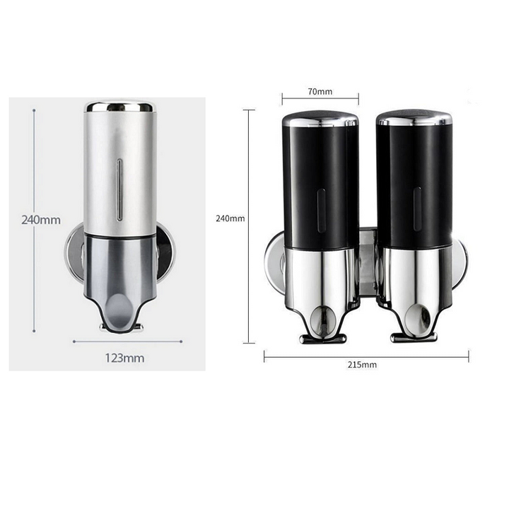 Seifenhalter und -spender, wandmontiert, Edelstahl, Seifenspenderpumpe for Badezimmer und Dusche