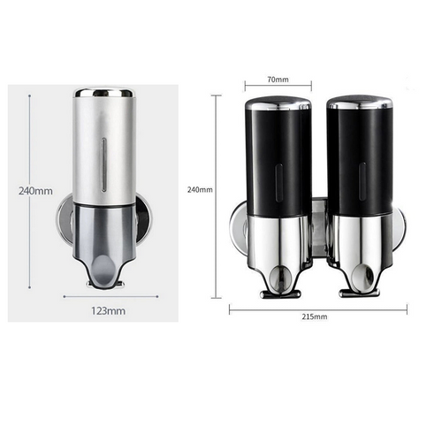 Seifenhalter und -spender, wandmontiert, Edelstahl, Seifenspenderpumpe for Badezimmer und Dusche