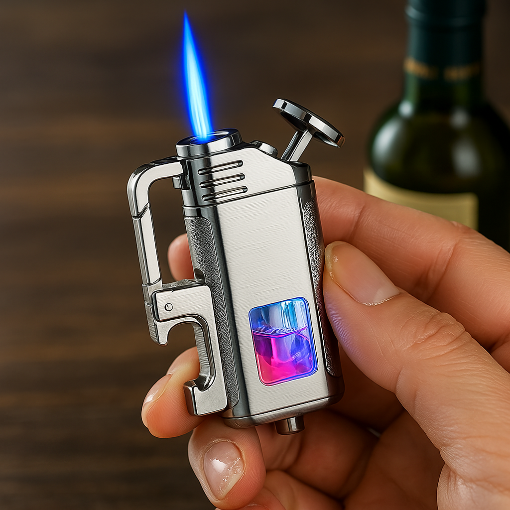 Moderne Vindresistente Metall Flaskeåpner Nøkkelring Lighter | Skanto