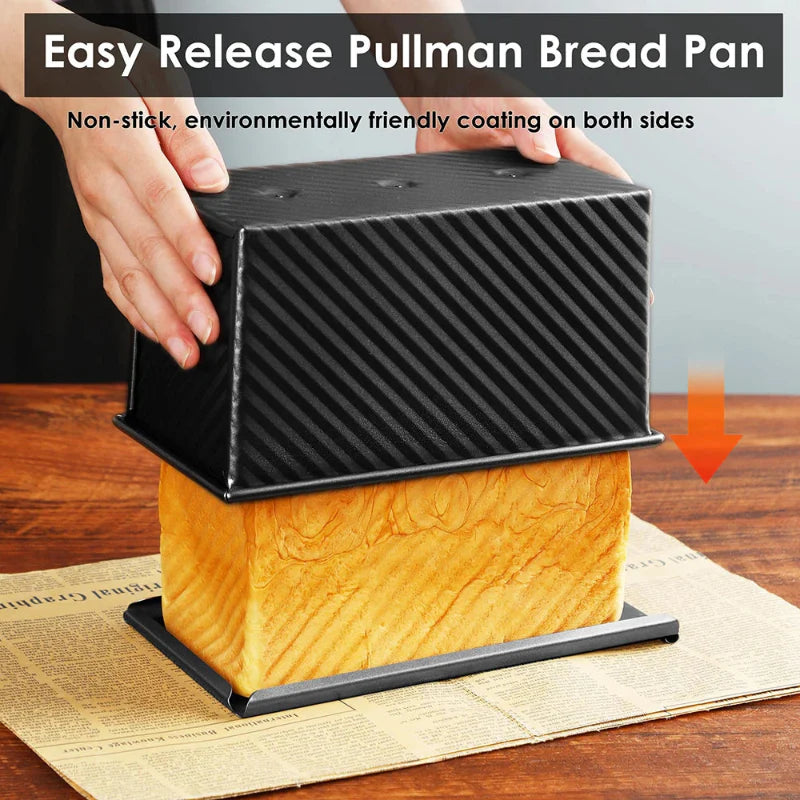 Lang Pullman Brødform med Lokk Non-Stick Rustfritt Stål Brødform | Skanto