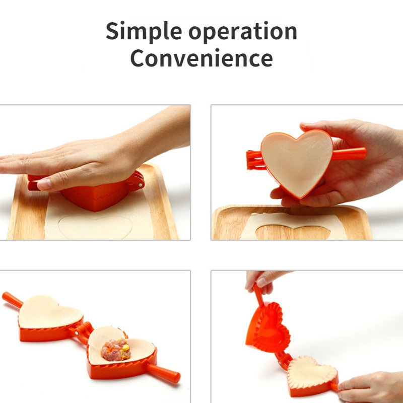 Love Shape Dumpling Mold Plastisk Mold Stor Kjøkkenutstyr | Skanto