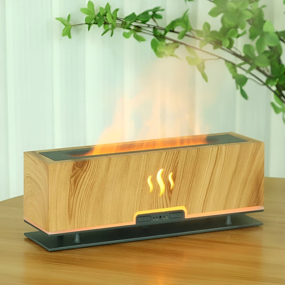Skanto | AtmosphereMist 3-i-1 Luftfukter med Flamme Lys og Aroma