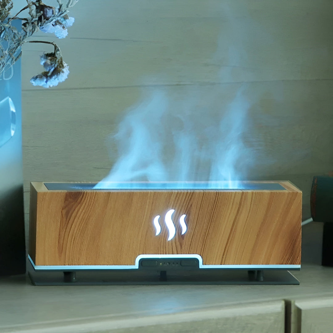 Skanto | AtmosphereMist 3-i-1 Luftfukter med Flamme Lys og Aroma