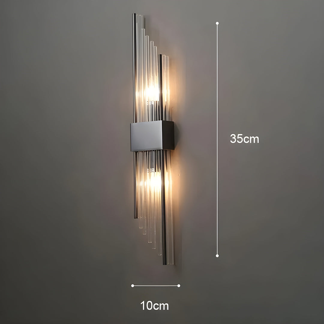 Vegglampe med krystaleffekt – Elegant design med gyllen aksent | Skanto