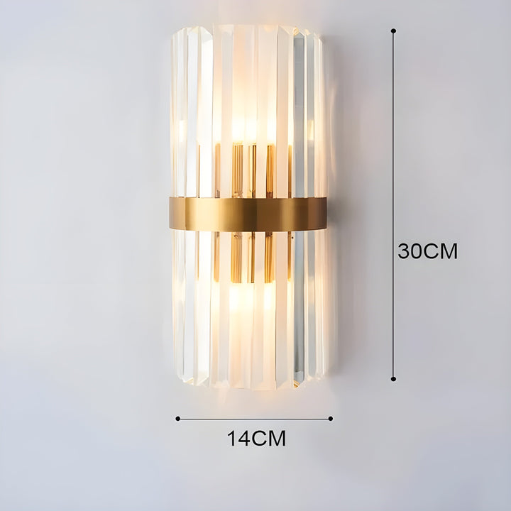 Vegglampe med krystalleffekt – Elegant design med gullfargede detaljer