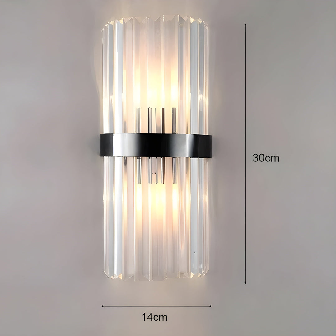 Vegglampe med krystalleffekt – Elegant design med gullfargede detaljer