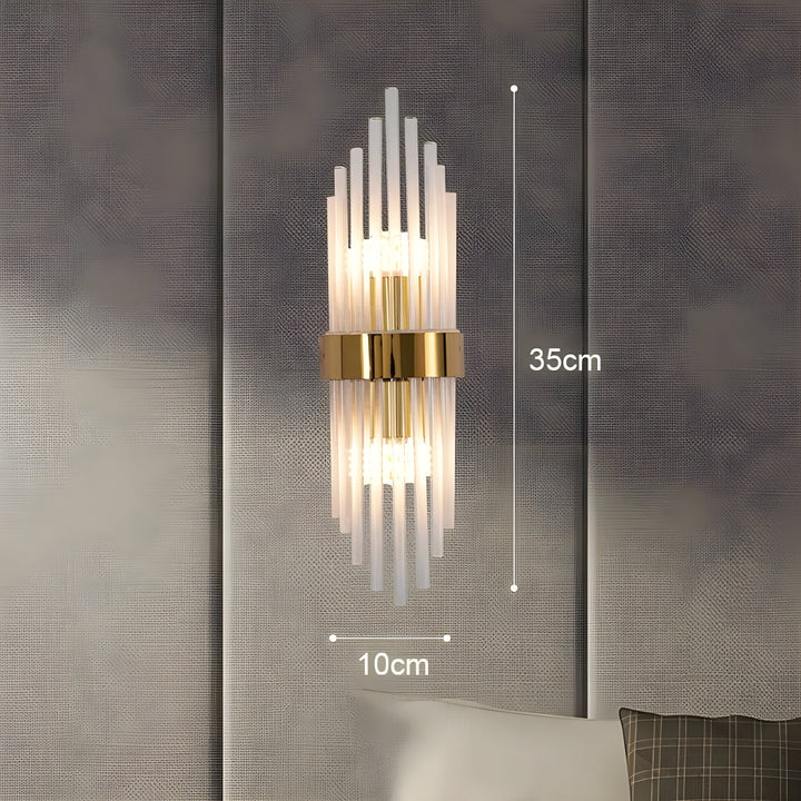 Vegglampe med krystalleffekt – Elegant design med gullfargede detaljer