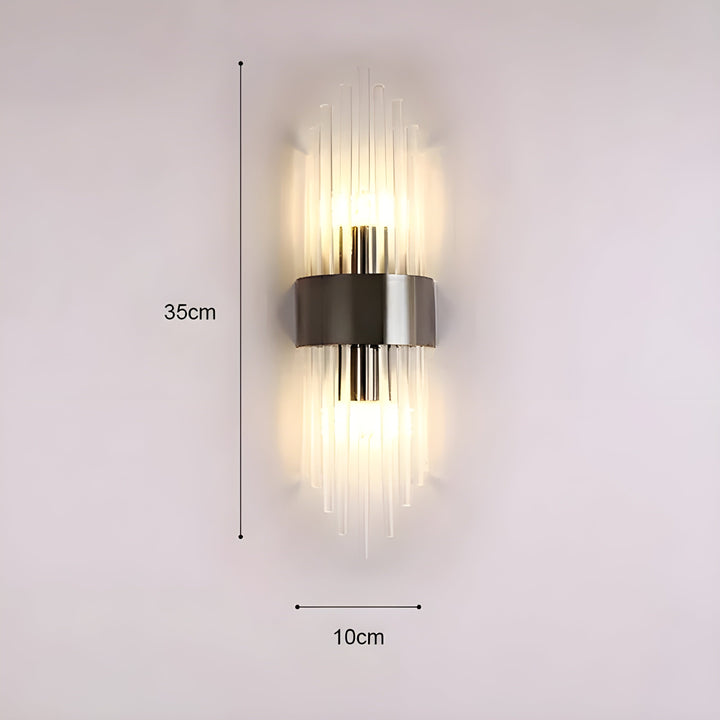 Vegglampe med krystalleffekt – Elegant design med gullfargede detaljer