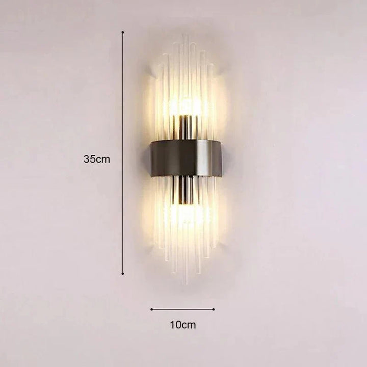 Skanto | Elegant Light - Krystall Vegglampe - Gylden Berøring