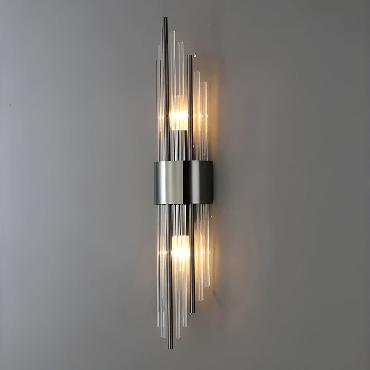 Vegglampe med krystalleffekt – Elegant design med gullfargede detaljer