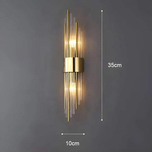 Vegglampe med krystaleffekt – Elegant design med gyllen aksent | Skanto
