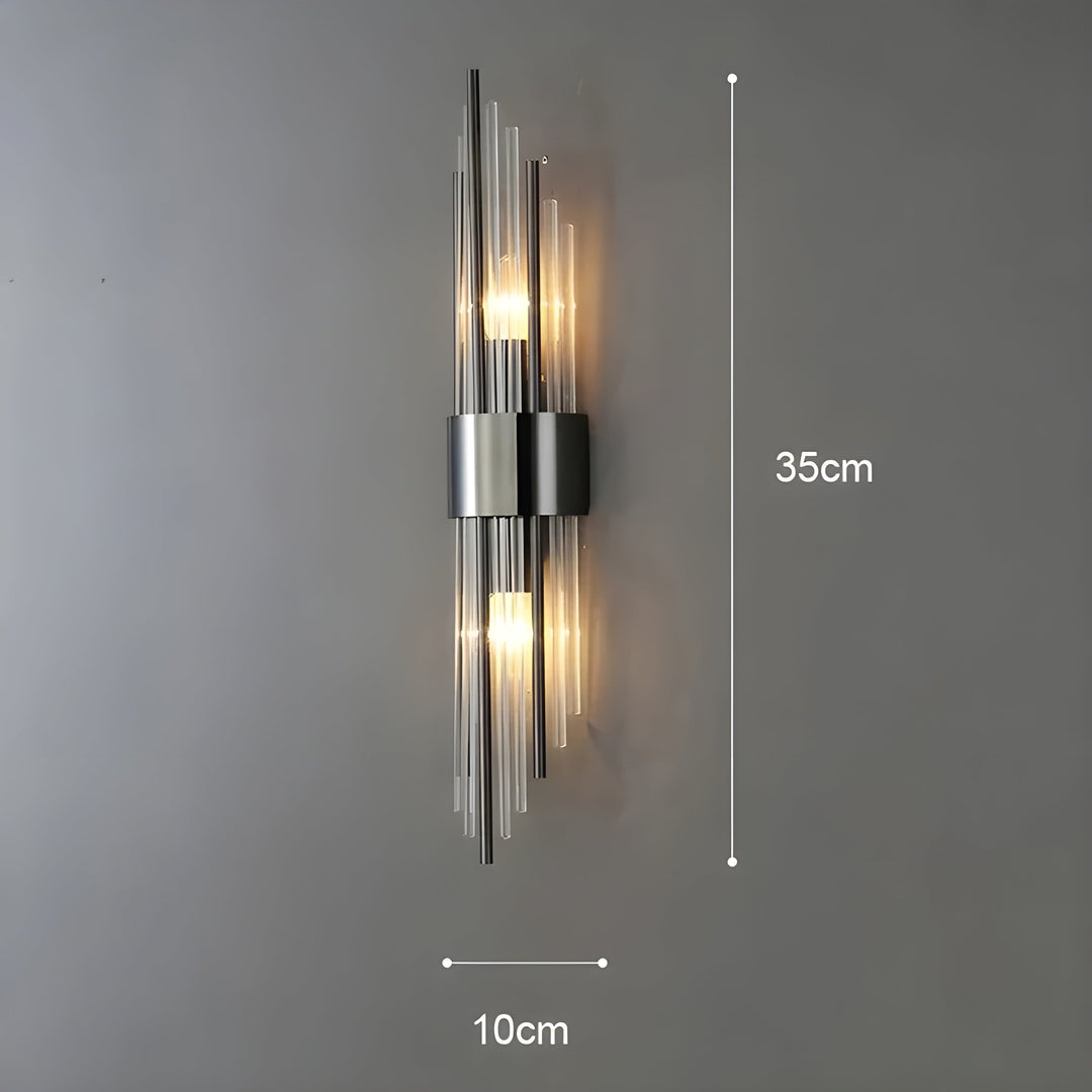 Vegglampe med krystaleffekt – Elegant design med gyllen aksent | Skanto
