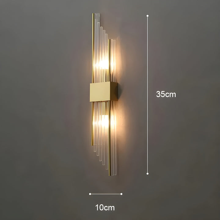 Vegglampe med krystalleffekt – Elegant design med gullfargede detaljer